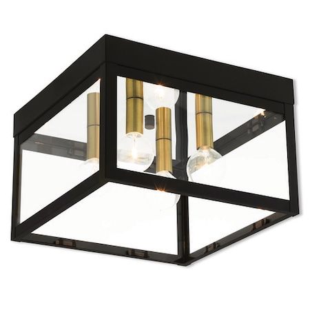 Livex Lighting Nyack 4 Light Bronze Outdoor Ceiling Mount 20589-07
